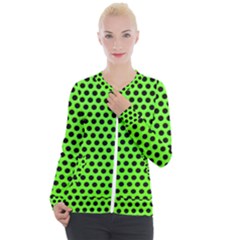 Metallic Mesh Screen-green Casual Zip Up Jacket by impacteesstreetweareight