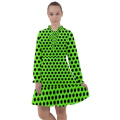 Metallic Mesh Screen-green All Frills Chiffon Dress by impacteesstreetweareight