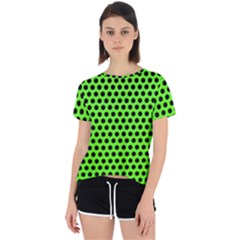 Metallic Mesh Screen-green Open Back Sport Tee by impacteesstreetweareight