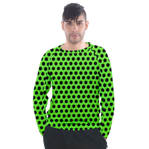 Metallic Mesh Screen-green Men s Long Sleeve Raglan Tee by impacteesstreetweareight