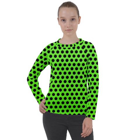 Metallic Mesh Screen-green Women s Long Sleeve Raglan Tee by impacteesstreetweareight