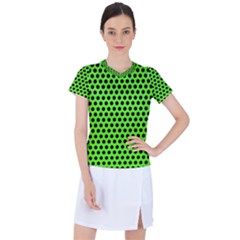 Metallic Mesh Screen-green Women s Sports Top by impacteesstreetweareight