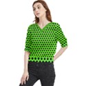 Metallic Mesh Screen-green Quarter Sleeve Blouse View1