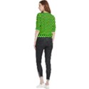 Metallic Mesh Screen-green Quarter Sleeve Blouse View2