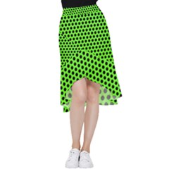 Metallic Mesh Screen-green Frill Hi Low Chiffon Skirt by impacteesstreetweareight