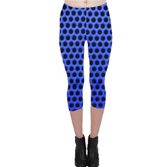 Metallic Mesh Screen-blue Capri Leggings  by impacteesstreetweareight