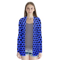 Metallic Mesh Screen-blue Drape Collar Cardigan by impacteesstreetweareight