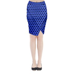 Metallic Mesh Screen-blue Midi Wrap Pencil Skirt by impacteesstreetweareight