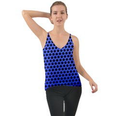 Metallic Mesh Screen-blue Chiffon Cami by impacteesstreetweareight