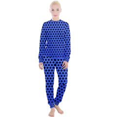 Metallic Mesh Screen-blue Women s Lounge Set by impacteesstreetweareight