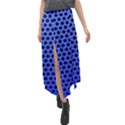 Metallic Mesh Screen-blue Velour Split Maxi Skirt View1