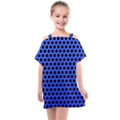 Metallic Mesh Screen-blue Kids  One Piece Chiffon Dress by impacteesstreetweareight