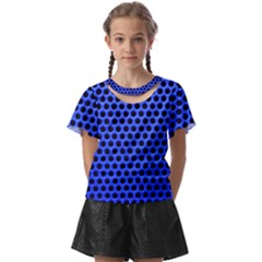 Metallic Mesh Screen-blue Kids  Front Cut Tee by impacteesstreetweareight