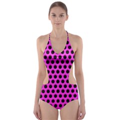 Metallic Mesh Screen Cut-out One Piece Swimsuit by impacteesstreetweareight