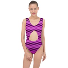 Metallic Mesh Screen Center Cut Out Swimsuit by impacteesstreetweareight