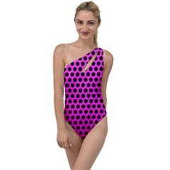 Metallic Mesh Screen To One Side Swimsuit by impacteesstreetweareight