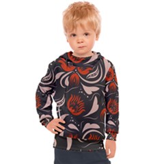 Folk Flowers Pattern Floral Surface Design Seamless Pattern Kids  Hooded Pullover by Eskimos