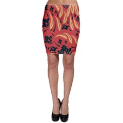 Folk Flowers Pattern Floral Surface Design Seamless Pattern Bodycon Skirt by Eskimos