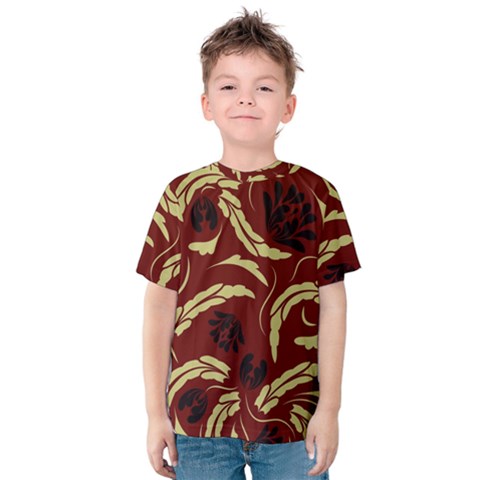 Folk Flowers Pattern Floral Surface Design Seamless Pattern Kids  Cotton Tee by Eskimos