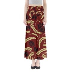 Folk Flowers Pattern Floral Surface Design Seamless Pattern Full Length Maxi Skirt by Eskimos