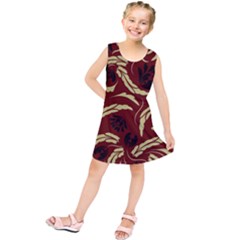 Folk Flowers Pattern Floral Surface Design Seamless Pattern Kids  Tunic Dress by Eskimos