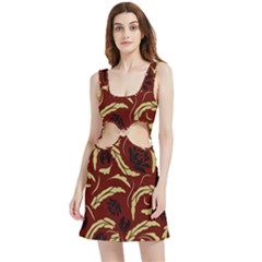 Folk Flowers Pattern Floral Surface Design Seamless Pattern Velvet Cutout Dress by Eskimos