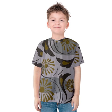 Folk Flowers Pattern Floral Surface Design Seamless Pattern Kids  Cotton Tee by Eskimos