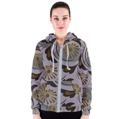 Folk Flowers Pattern Floral Surface Design Seamless Pattern Women s Zipper Hoodie by Eskimos