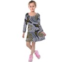 Folk flowers pattern Floral surface design Seamless pattern Kids  Long Sleeve Velvet Dress View1