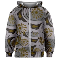 Folk Flowers Pattern Floral Surface Design Seamless Pattern Kids  Zipper Hoodie Without Drawstring by Eskimos