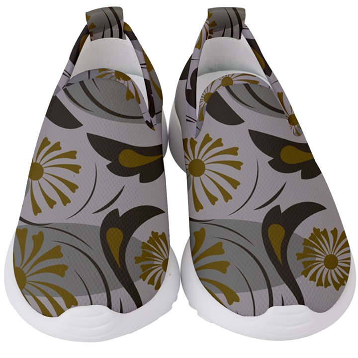 Folk flowers pattern Floral surface design Seamless pattern Kids  Slip On Sneakers