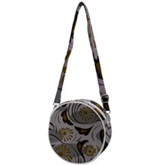 Folk Flowers Pattern Floral Surface Design Seamless Pattern Crossbody Circle Bag