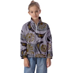 Folk Flowers Pattern Floral Surface Design Seamless Pattern Kids  Half Zip Hoodie by Eskimos