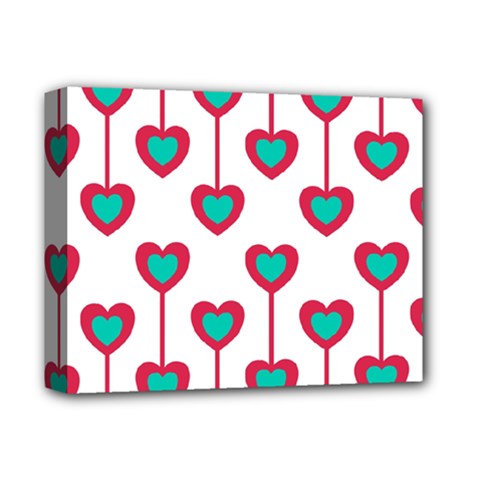 Red Hearts On A White Background Deluxe Canvas 14  X 11  (stretched) by SychEva