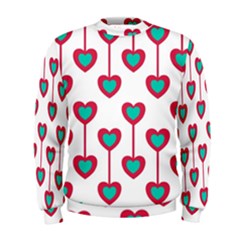 Red Hearts On A White Background Men s Sweatshirt by SychEva