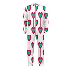 Red Hearts On A White Background Onepiece Jumpsuit (kids) by SychEva