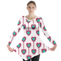 Red Hearts On A White Background Long Sleeve Tunic  View1