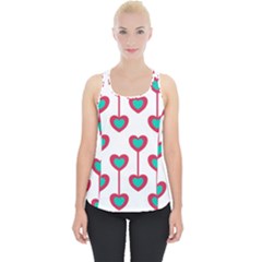 Red Hearts On A White Background Piece Up Tank Top by SychEva