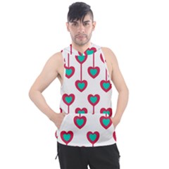 Red Hearts On A White Background Men s Sleeveless Hoodie by SychEva