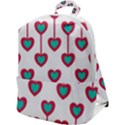 Red Hearts On A White Background Zip Up Backpack View1