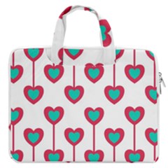 Red Hearts On A White Background Macbook Pro Double Pocket Laptop Bag (large) by SychEva