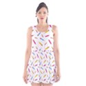 Multicolored Pencils And Erasers Scoop Neck Skater Dress View1