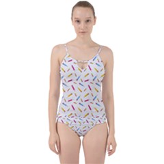 Multicolored Pencils And Erasers Cut Out Top Tankini Set by SychEva