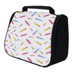 Multicolored Pencils And Erasers Full Print Travel Pouch (small) by SychEva