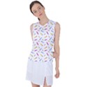 Multicolored Pencils And Erasers Women s Sleeveless Sports Top View1