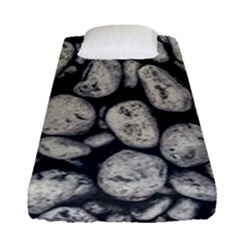 White Rocks Close Up Pattern Photo Fitted Sheet (single Size) by dflcprintsclothing