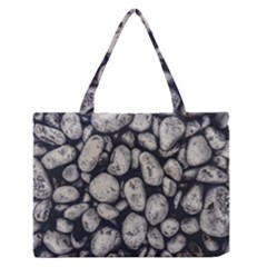 White Rocks Close Up Pattern Photo Zipper Medium Tote Bag by dflcprintsclothing