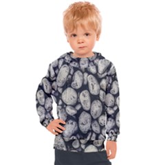 White Rocks Close Up Pattern Photo Kids  Hooded Pullover by dflcprintsclothing