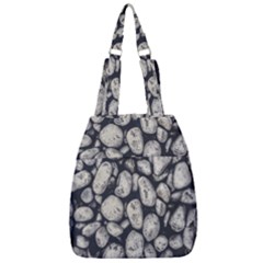 White Rocks Close Up Pattern Photo Center Zip Backpack