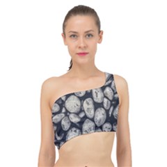 White Rocks Close Up Pattern Photo Spliced Up Bikini Top  by dflcprintsclothing